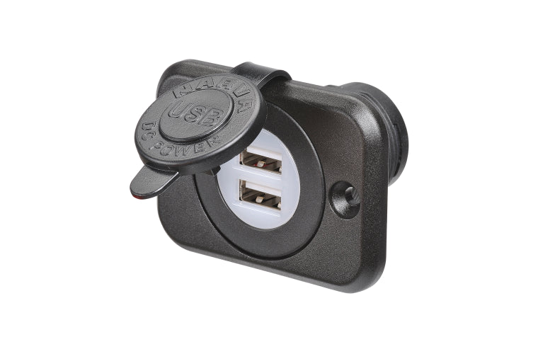 Narva LED Heavy-Duty Dual USB Socket with LED Light (25Pk) 81102/25