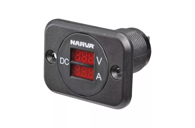 Narva Volt and Amp Meter LED 12/24V 81138BL