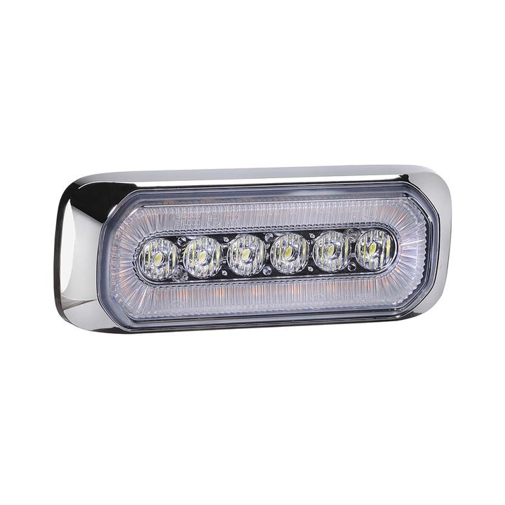 Narva Halo LED Warning Light with Chrome Bezel White 12-24V 85220-CB