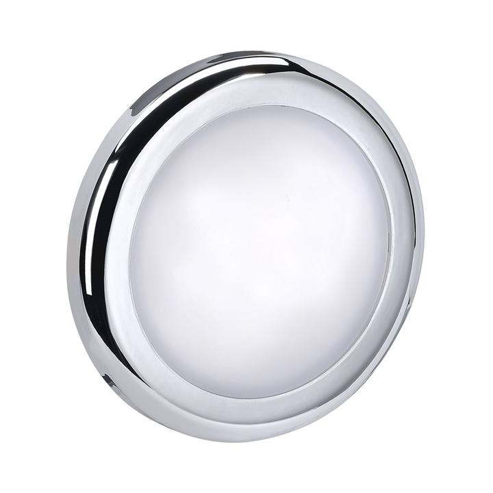 Narva Chrome Interior Lamp Round White 70mm 12V 3W 3200K 87454-12