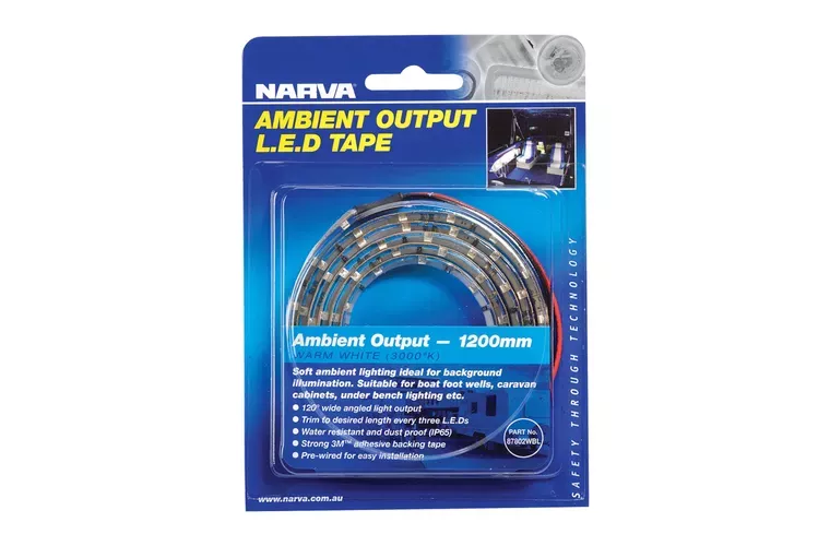 Narva LED Tape with Ambient Output Warm White 1.2m 12V 3000K 87802WBL