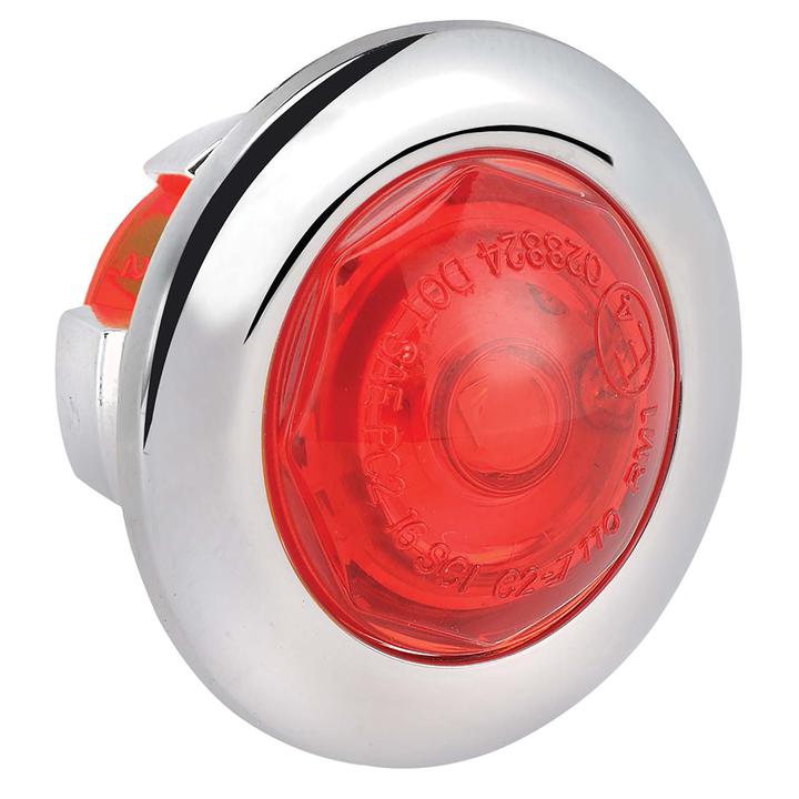 Narva Model 2 LED Rear End Outline Marker Lamp with Chrome Housing Red 27mm 9-33V 90232C