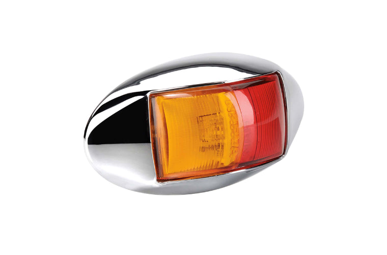 Narva LED Model 14 Side Marker Lamp 10-33V Red/Amber with Chrome Base 91404C
