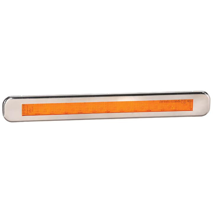 Narva Model 39 LED Rear Direction Indicator Lamp with Stainless Steel Cover Amber 9-33V 93902BL