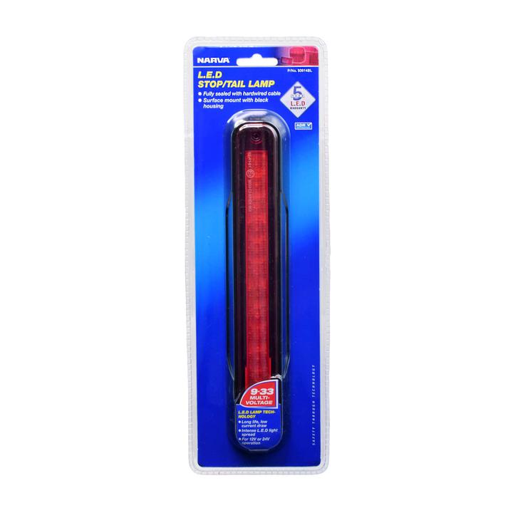 Narva Model 39 LED Stop/Tail Lamp with Black Surface Mount Red 9-33V 93914BL