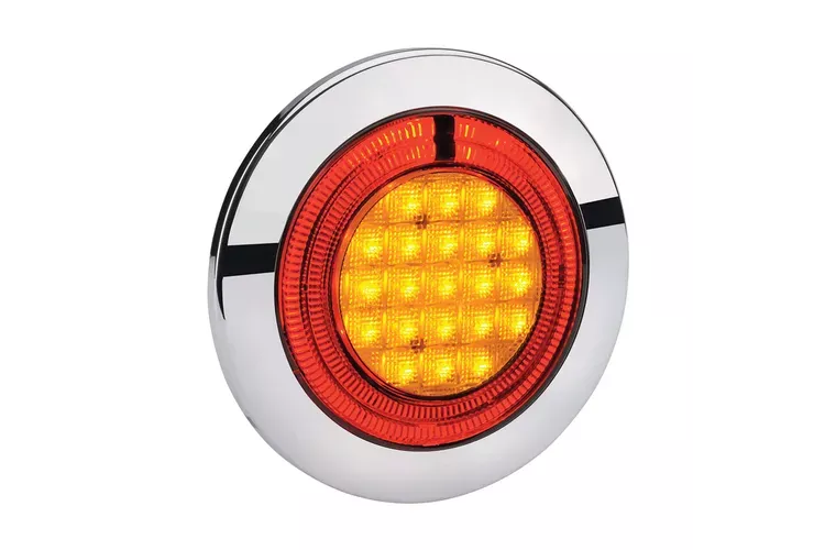 Narva Model 56 LED Rear Direction Indicator Lamp 9-33V Amber with LED Tail Ring Red 95624