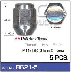 NICE Products Wheel Nut M14x1.50 Chrome (5 Pack) B621-5