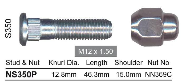 NICE Products Stud & Nut M12x1.50 NS350P