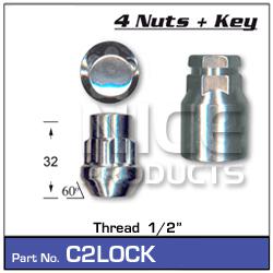 NICE Wheel Lock Nut Set 1/2"" (4 Pack) C2LOCK
