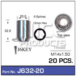 NICE Wheel Nut M14x1.25 Chrome (20 Pack) J632-20