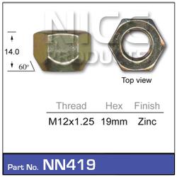 NICE Wheel Nut M12x1.25 Zinc NN419
