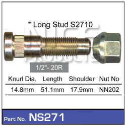 NICE Wheel Stud & Nut 1/2"" 51.1mm NS271