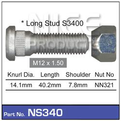 NICE Wheel Stud & Nut M12x1.50 35.3mm NS340