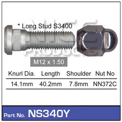 NICE Wheel Stud & Nut M12x1.50 40.2mm NS340Y