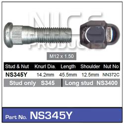 NICE Wheel Stud & Nut M12x1.50 45.5mm NS345Y