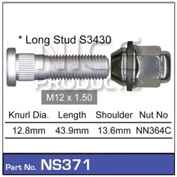 NICE Wheel Stud & Nut M12x1.50 43.9mm NS371