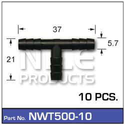 NICE T Connector 6mm (10 Pack) NWT500-10