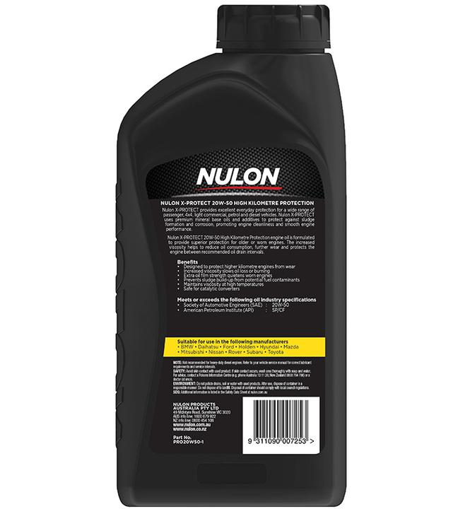 Nulon X-PROTECT 20W-50 High Kilometre Protection Engine Oil 1L Mineral PRO20W50-1