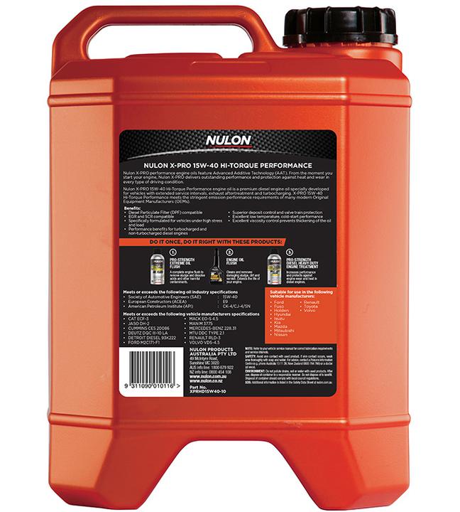 Nulon X-PRO 15W-40 Hi-Torque Performance Engine Oil 10L Mineral XPRHD15W40-10
