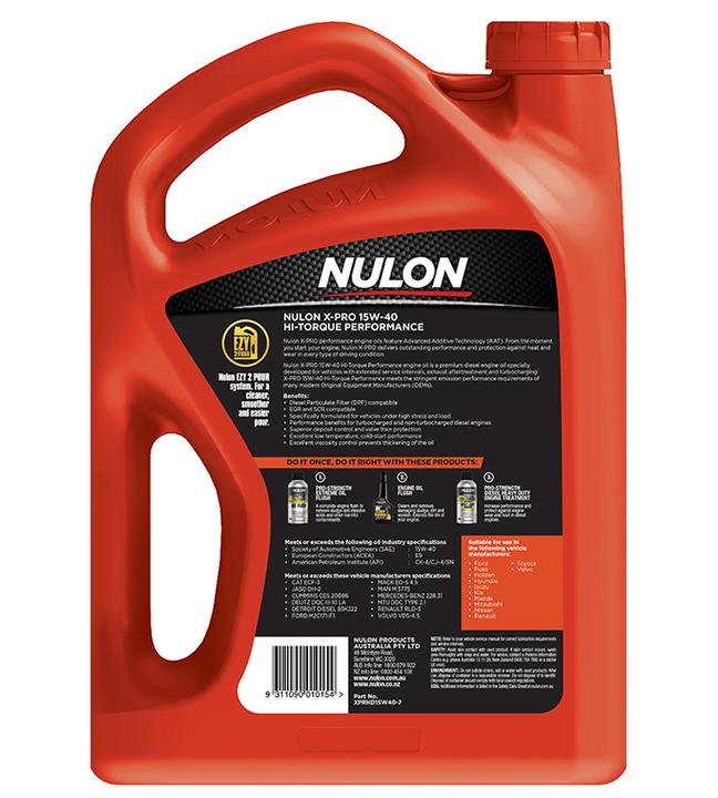 Nulon X-PRO 15W-40 Hi-Torque Performance Engine Oil 7L Mineral XPRHD15W40-7