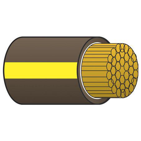 OEX Automotive Cable Single Core 3mm Brown W/Yellow Trace 100M Roll ACX0334