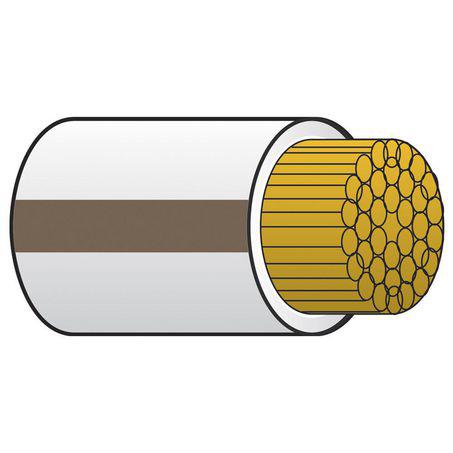 OEX Automotive Cable Single Core 2mm White W/Brown Trace 100M Roll ACX0578/100