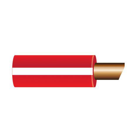 OEX Automotive Cable Single Core 4mm Red W/White Trace 30M Roll ACX0736