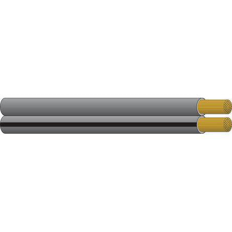 OEX Speaker Cable Twin Core 2mm Figure 8 Grey W/Black Trace 30M Roll ACX0800