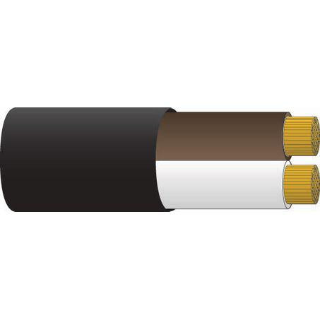OEX Automotive Cable Twin Core 3mm Brown/White W/Black Sheath 100M Roll ACX0807L
