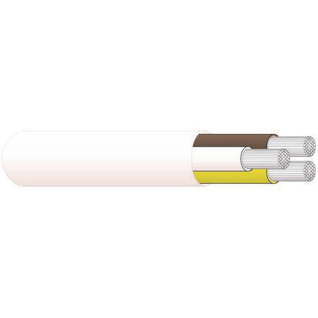OEX Tinned Marine Cable 3 Core 4mm White/Brown/Yellow W/White Sheath 50M Roll ACX0968