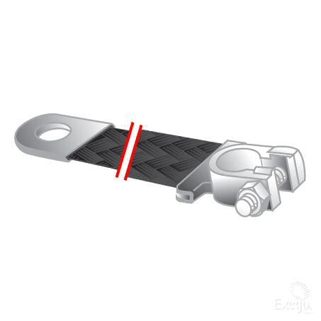 OEX Braided Battery Strap 460mm Stud Hole 10mm ACX1089