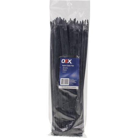 OEX Nylon Cable Ties 4.8mm x 370mm Black 100 Pack ACX1320
