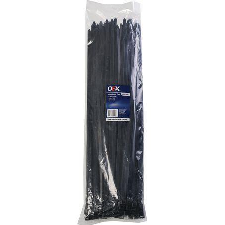 OEX Nylon Cable Ties 8.9mm x 530mm Black 100 Pack ACX1326