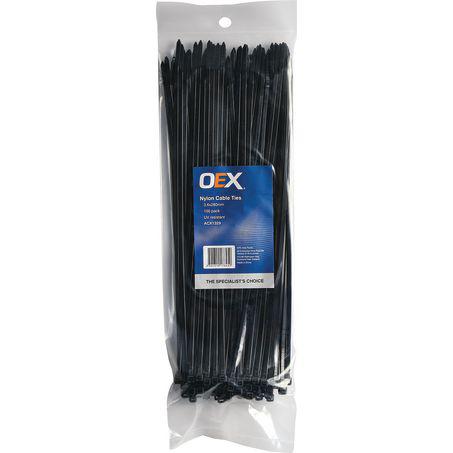 OEX Nylon Cable Ties 3.6mm x 280mm Black 100 Pack ACX1329