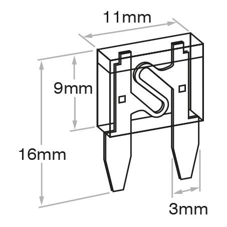 OEX Fuse Mini Blade 30A Green (Pack of 100) ACX1657