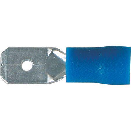 OEX Crimp Terminal Male Blade Blue 6.3 mm Vinyl (100 Pack) ACX3007