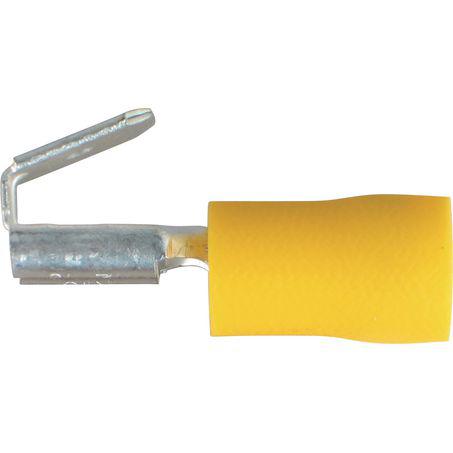 OEX Crimp Terminal 2-way Male/Female Vinyl Yellow Terminal Entry 6.3x0.8mm (Pack of 50) ACX3013