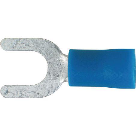 OEX Crimp Terminal Fork Blue 5mm Vinyl (100 Pack) ACX3046