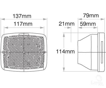 OEX Stop/Tail Light LED 9-33V LLX41203