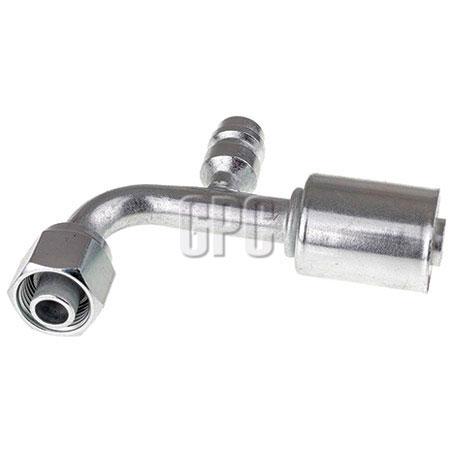 OEX Steel Fitting #8 fits Beadlock Step Up #10 90 Degree w/ R134a Port SFX1326-3