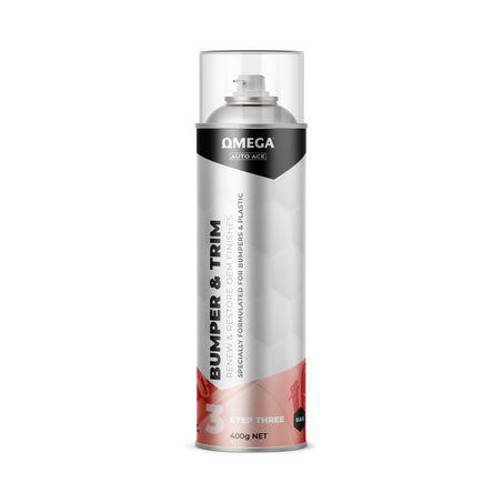 Omega Bumper & Trim Aerosol Spray Black 400g AA-BTB400G