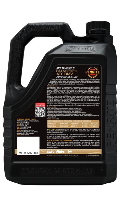 Penrite ATF BMV Multi Vehicle Automatic Transmission Fluid 4L