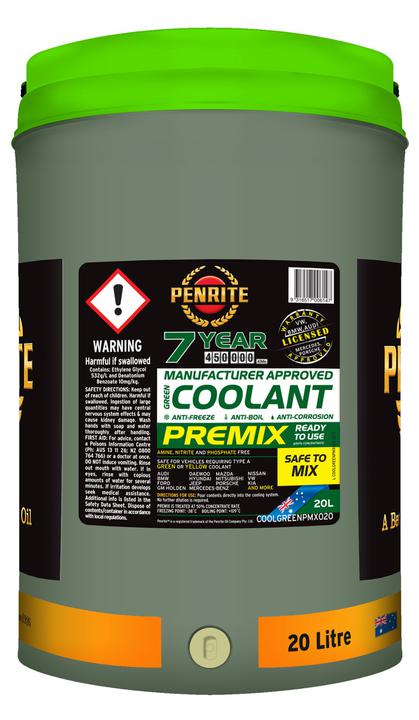 Penrite 7 Year 450,000km Green Coolant Premix 20L