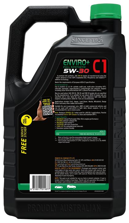 Penrite Enviro+ C1 5W-30 Diesel Engine Oil 5L