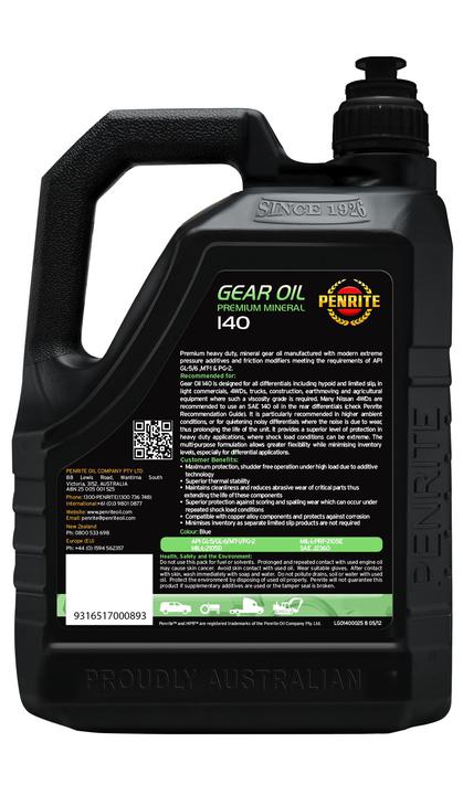 Penrite Gear Oil 140 SAE 140 Mineral Gear & Differential Oil 2.5L