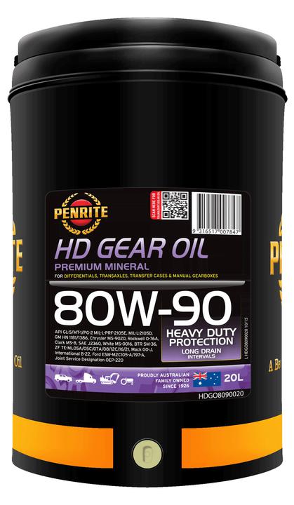 Penrite HD Gear Oil 80W-90 Mineral 20L