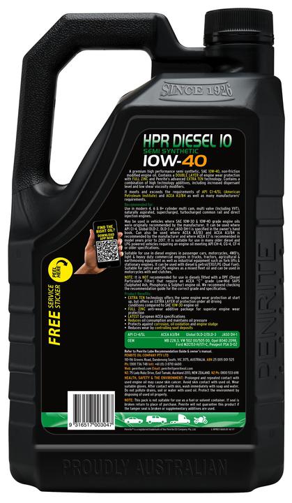 Penrite HPR Diesel 10 SAE 10W-40 Engine Oil 5L