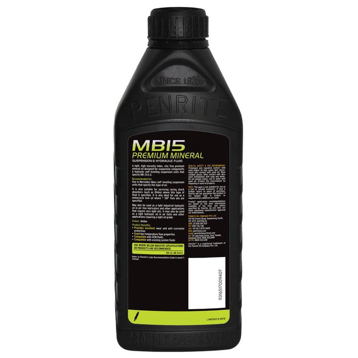 Penrite MB15 Mineral Suspension & Hydraulic Fluid 1L MB15001