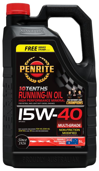 Penrite 10 Tenths Running-In 15W-40 Engine Oil 5L