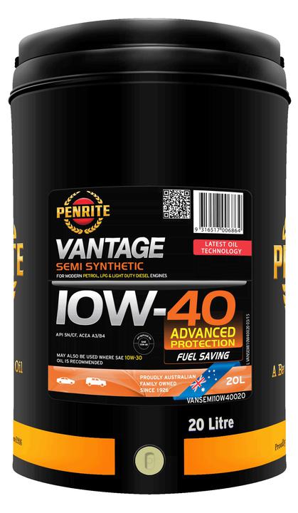 Penrite Vantage Semi Synthetic 10W-40 Engine Oil 20L